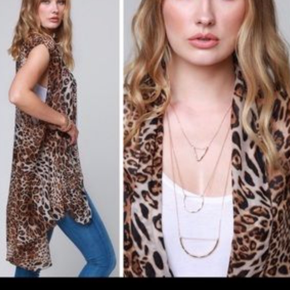Ruggine Open Front Leopard Print Kimono - Picture 1 of 11